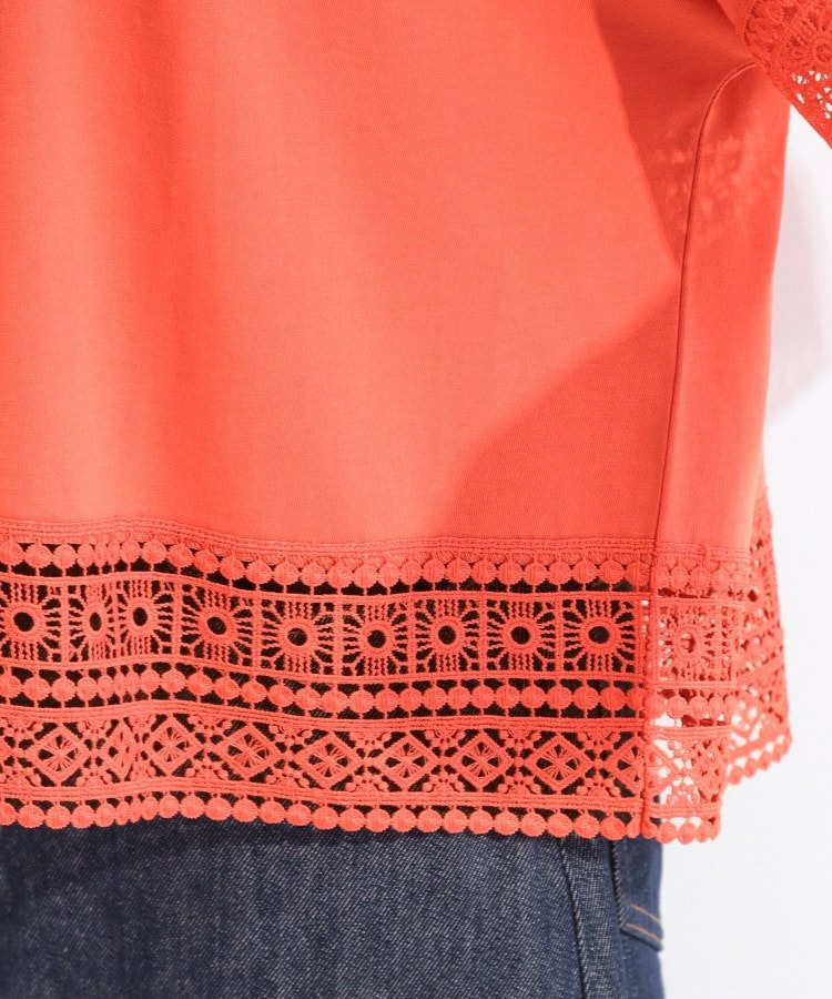 【洗濯機可/ひんやり/S-LL】レース使いがポイント 体型カバーもできる 1枚でサマになるデザインTシャツ23