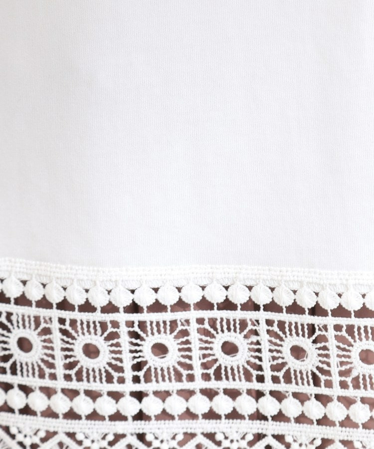 【洗濯機可/ひんやり/S-LL】レース使いがポイント 体型カバーもできる 1枚でサマになるデザインTシャツ5