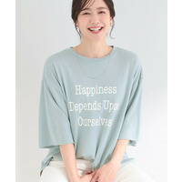 【洗濯機可/S-LL/選べる6柄】切りっぱなしお袖がこなれカジュアル 5分袖シアーTシャツ