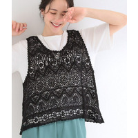 【2点セット/S-LL】クロシェベスト＋ロゴTシャツ