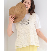 【2点セット/S-LL】クロシェベスト＋ロゴTシャツ