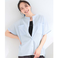 【洗濯機可/S-LL】さらり快適 半袖バンドカラーシャツ