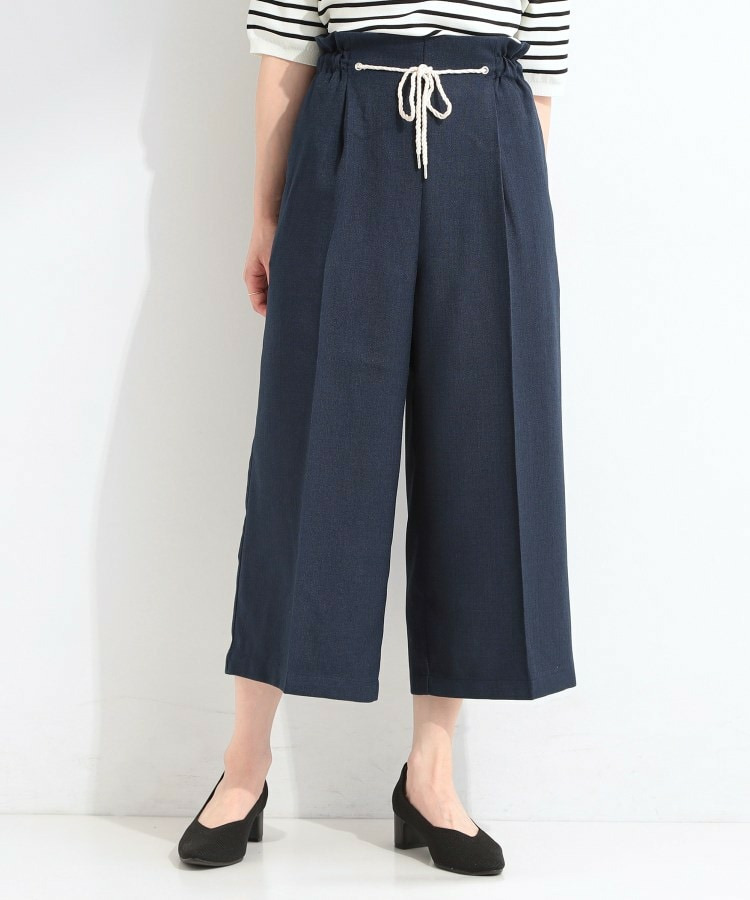 【S-LL】ロープベルトが爽やか ガウチョパンツ11