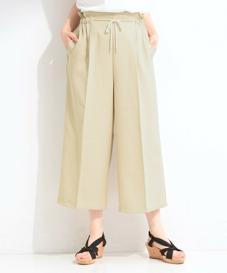 【S-LL】ロープベルトが爽やか ガウチョパンツ7