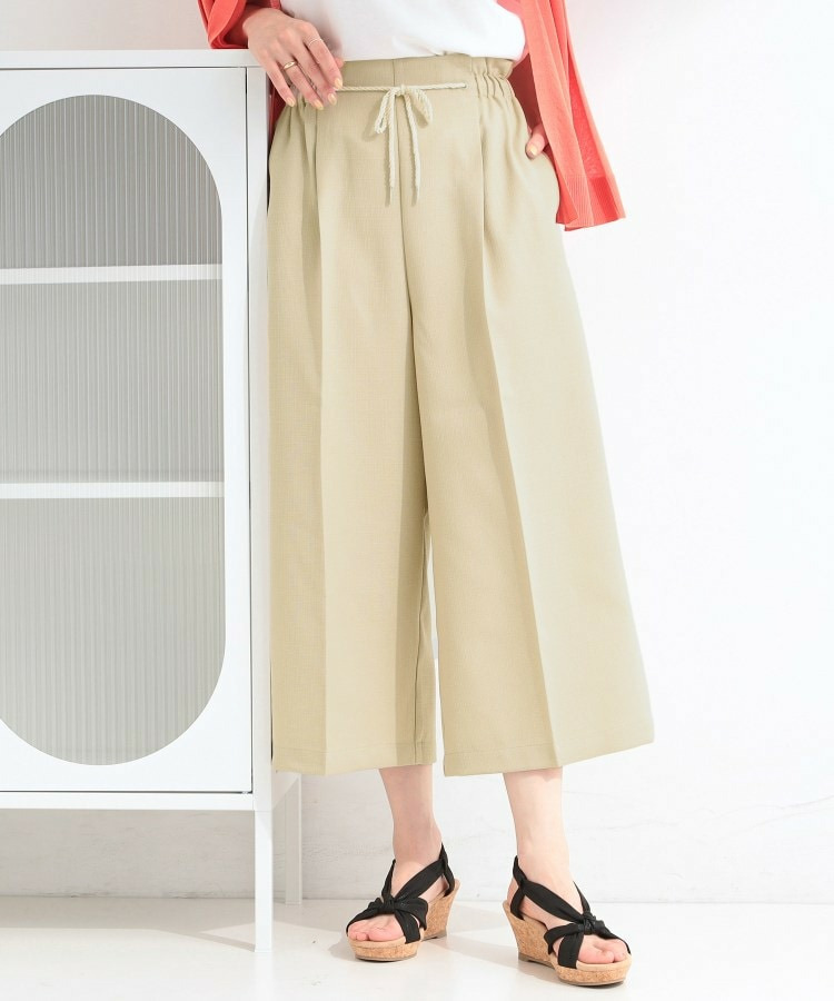 【S-LL】ロープベルトが爽やか ガウチョパンツ1