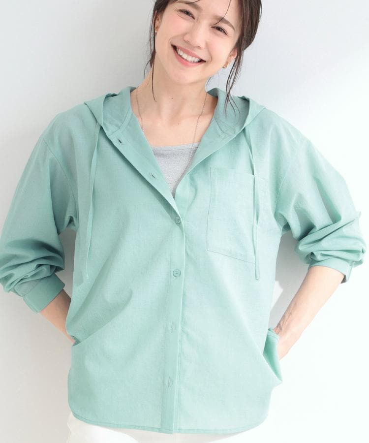 【さらり快適/洗濯機可/S-LL】紫外線対策にも ライトな着心地 シャツパーカ