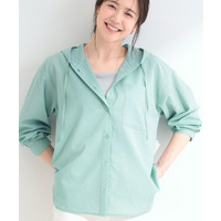 【さらり快適/洗濯機可/S-LL】紫外線対策にも ライトな着心地 シャツパーカ