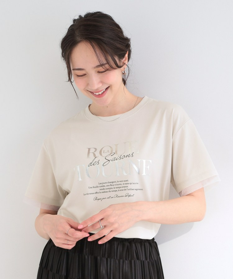 【ひんやり/S-LL/洗濯機可】色・柄選べる お袖チュールレイヤード プリントアソートTシャツ10