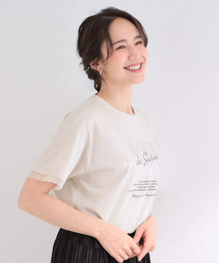 【ひんやり/S-LL/洗濯機可】色・柄選べる お袖チュールレイヤード プリントアソートTシャツ11