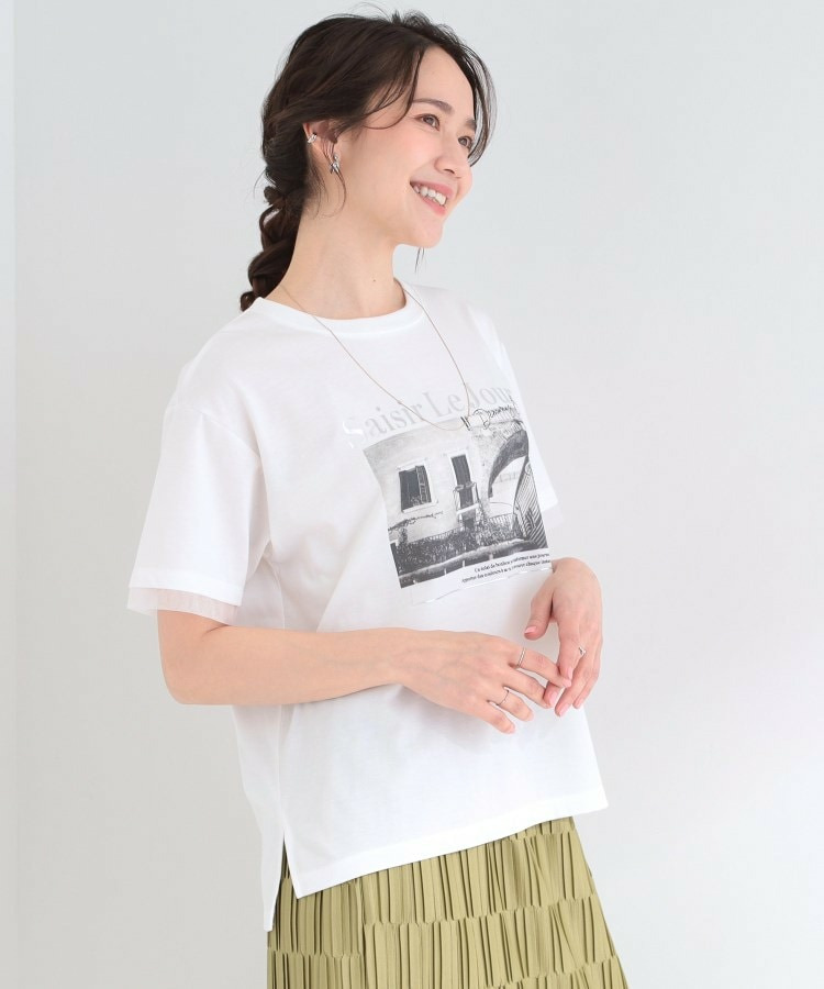 【ひんやり/S-LL/洗濯機可】色・柄選べる お袖チュールレイヤード プリントアソートTシャツ19