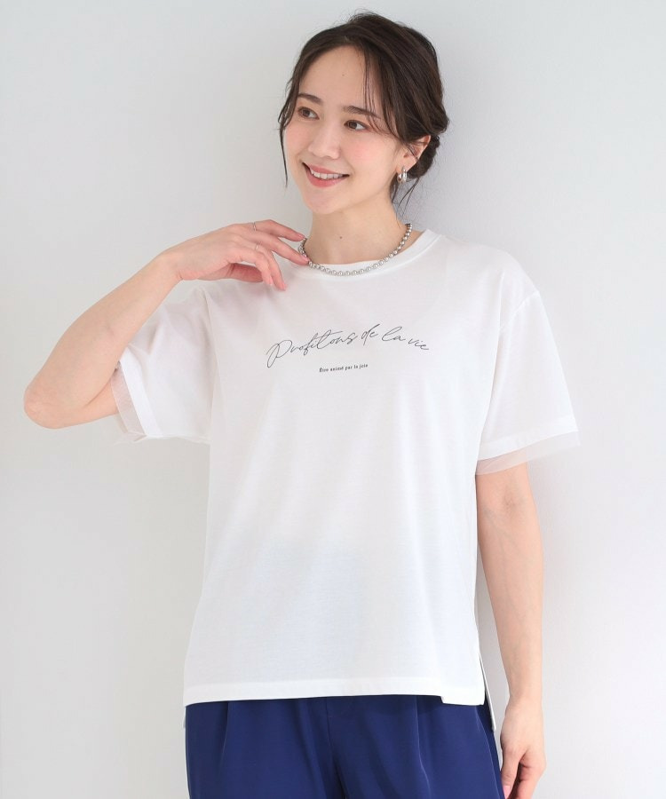 【ひんやり/S-LL/洗濯機可】色・柄選べる お袖チュールレイヤード プリントアソートTシャツ2