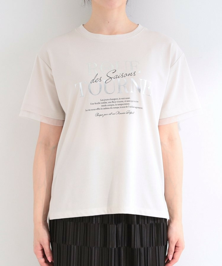 【ひんやり/S-LL/洗濯機可】色・柄選べる お袖チュールレイヤード プリントアソートTシャツ26