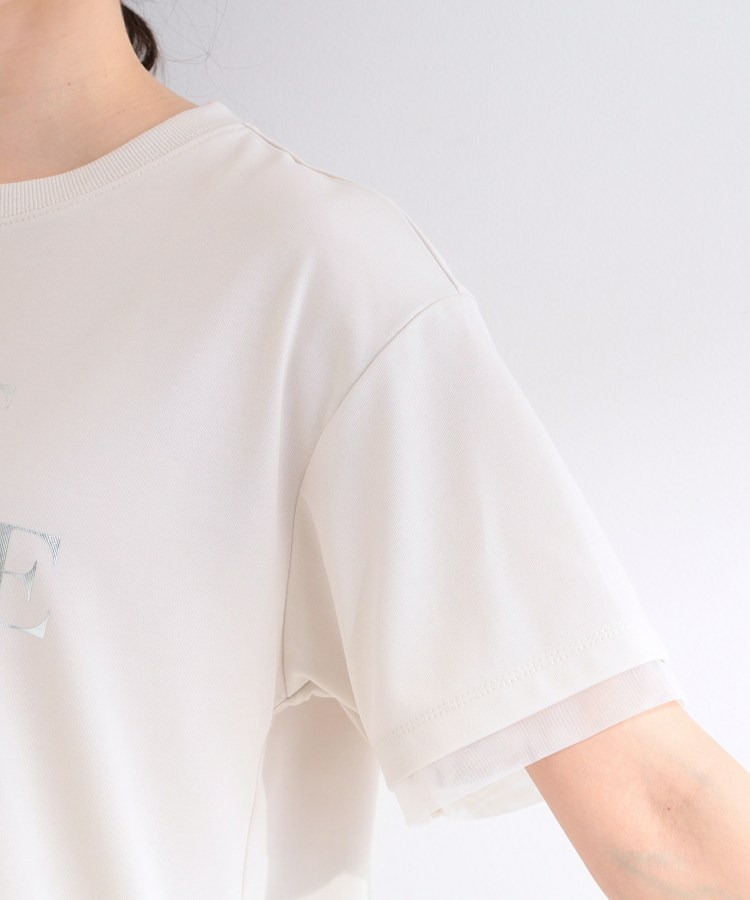 【ひんやり/S-LL/洗濯機可】色・柄選べる お袖チュールレイヤード プリントアソートTシャツ30