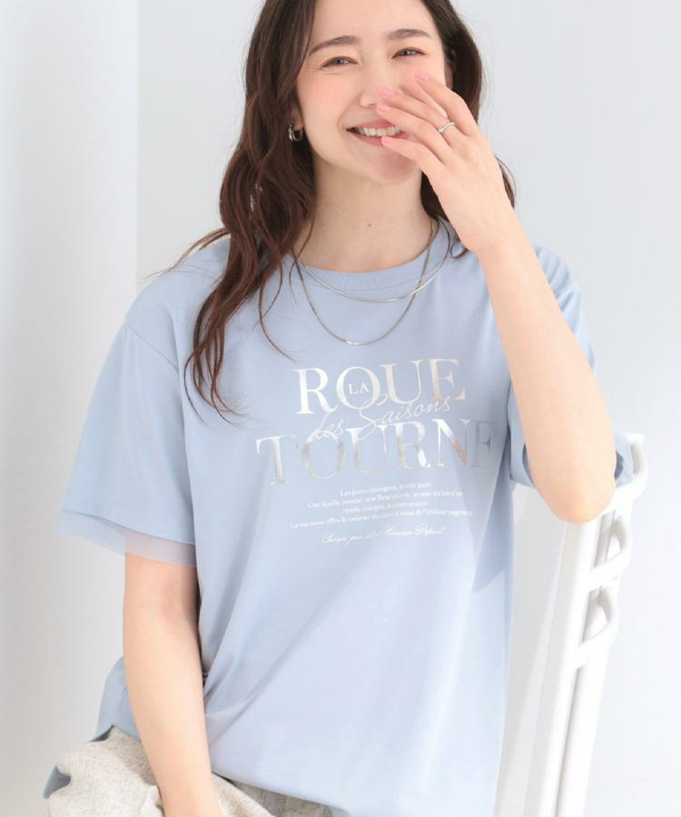 【ひんやり/S-LL/洗濯機可】色・柄選べる お袖チュールレイヤード プリントアソートTシャツ1