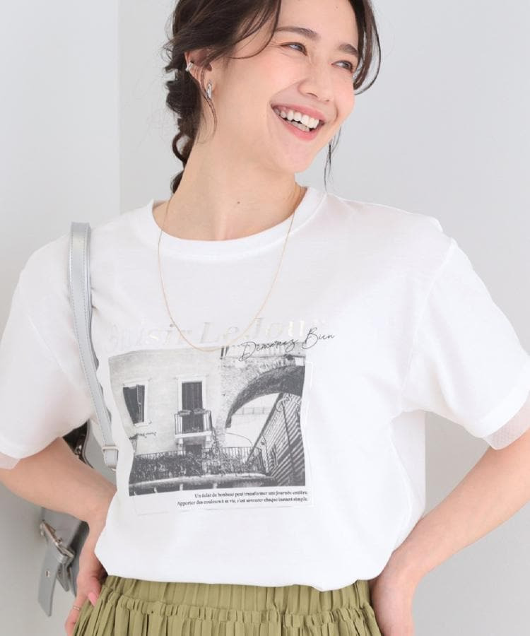 【ひんやり/S-LL/洗濯機可】色・柄選べる お袖チュールレイヤード プリントアソートTシャツ1