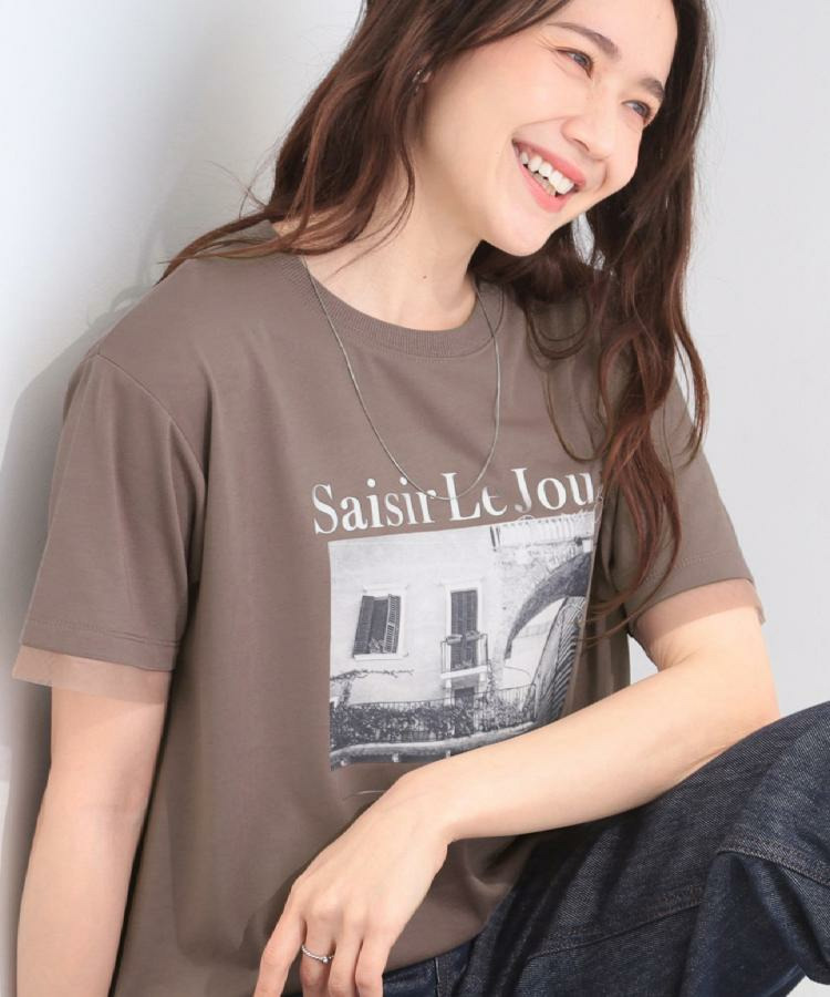 【ひんやり/S-LL/洗濯機可】色・柄選べる お袖チュールレイヤード プリントアソートTシャツ1