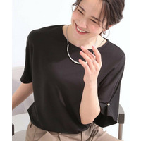 【洗濯機可/S-LL】フェイクパールがアクセント お袖タックドルマンブラウス