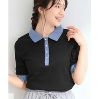 【洗濯機可/S-LL】シャツレイヤード風 テレコポロトップス