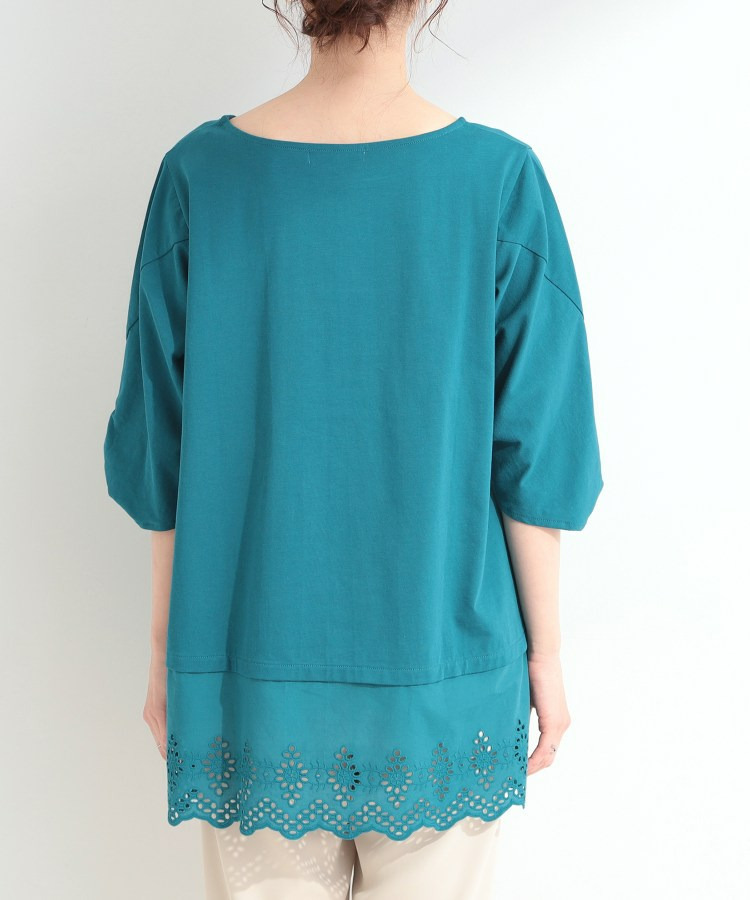 【洗濯機可/ひんやり/S-LL】裾レース切り替え ねじりお袖チュニック16