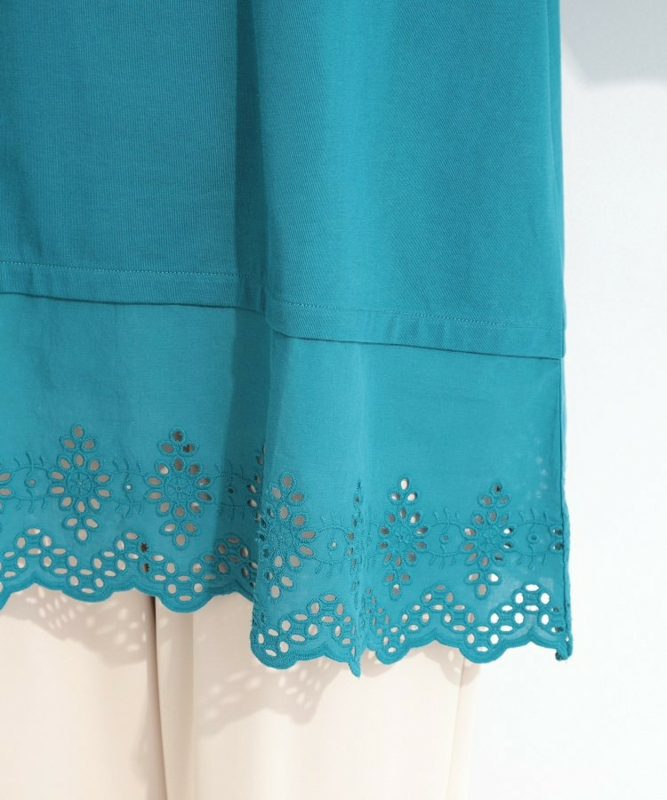 【洗濯機可/ひんやり/S-LL】裾レース切り替え ねじりお袖チュニック19