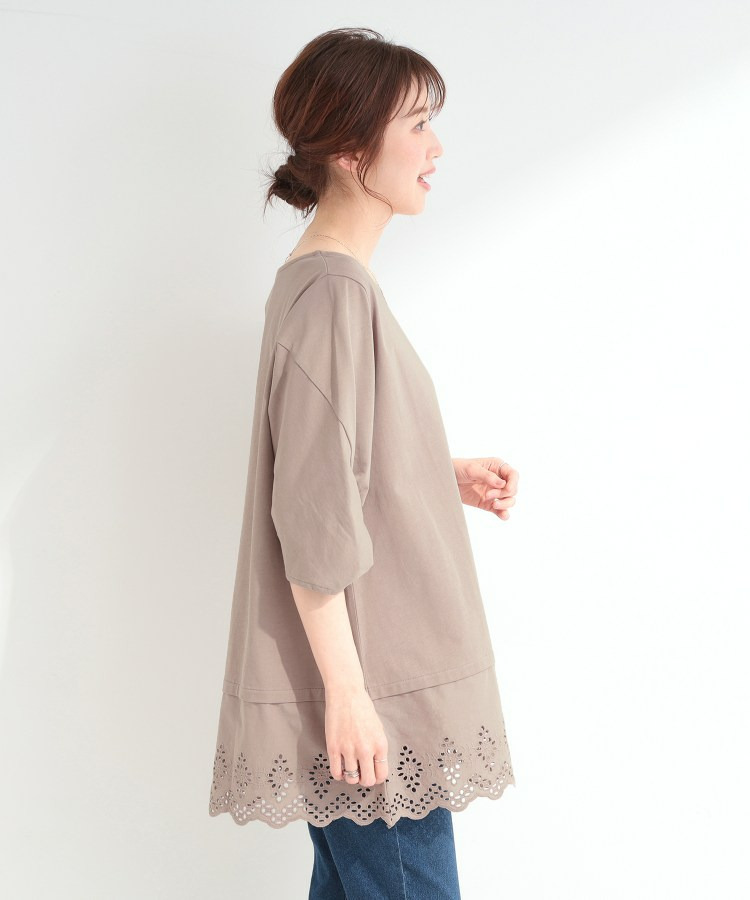 【洗濯機可/ひんやり/S-LL】裾レース切り替え ねじりお袖チュニック7