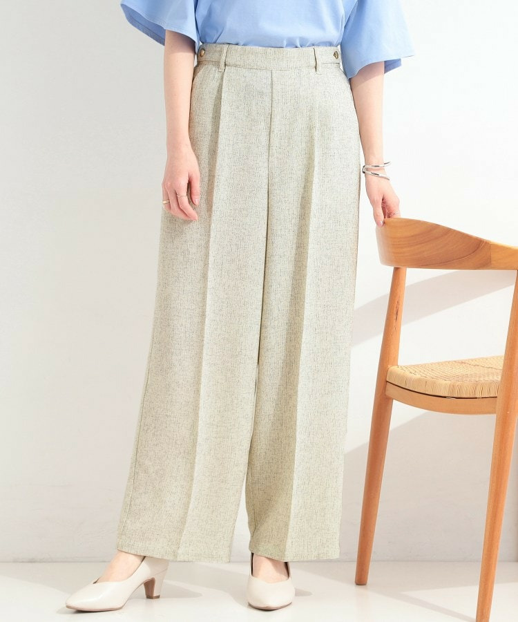 【S-LL】お仕事にも、休日にも サマーツイード風ワイドパンツ