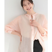 【S-LL】風合い楽しむ 大人のシボシアーバンドカラーシャツ