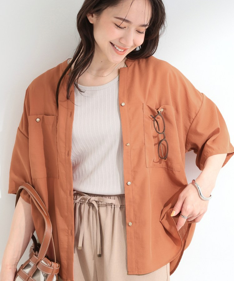 金ボタンビックポケットシャツ