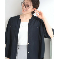 【洗濯機可/S-LL】大人の抜け感 半袖ゆるシアーシャツ