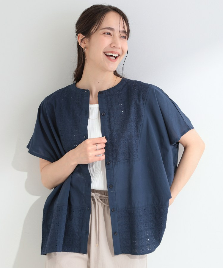 刺繍切り替え前あきブラウス10