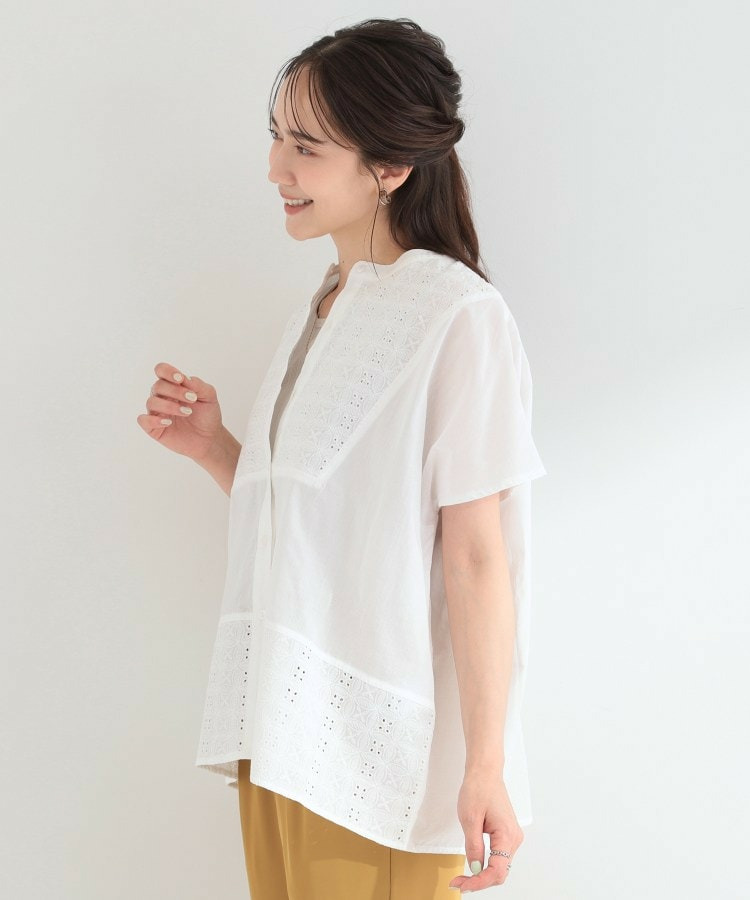 刺繍切り替え前あきブラウス3
