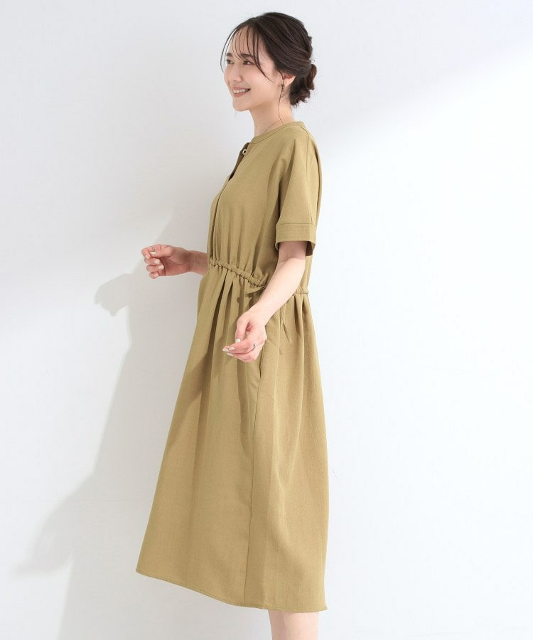 麻調スキッパー脇リボンワンピース11