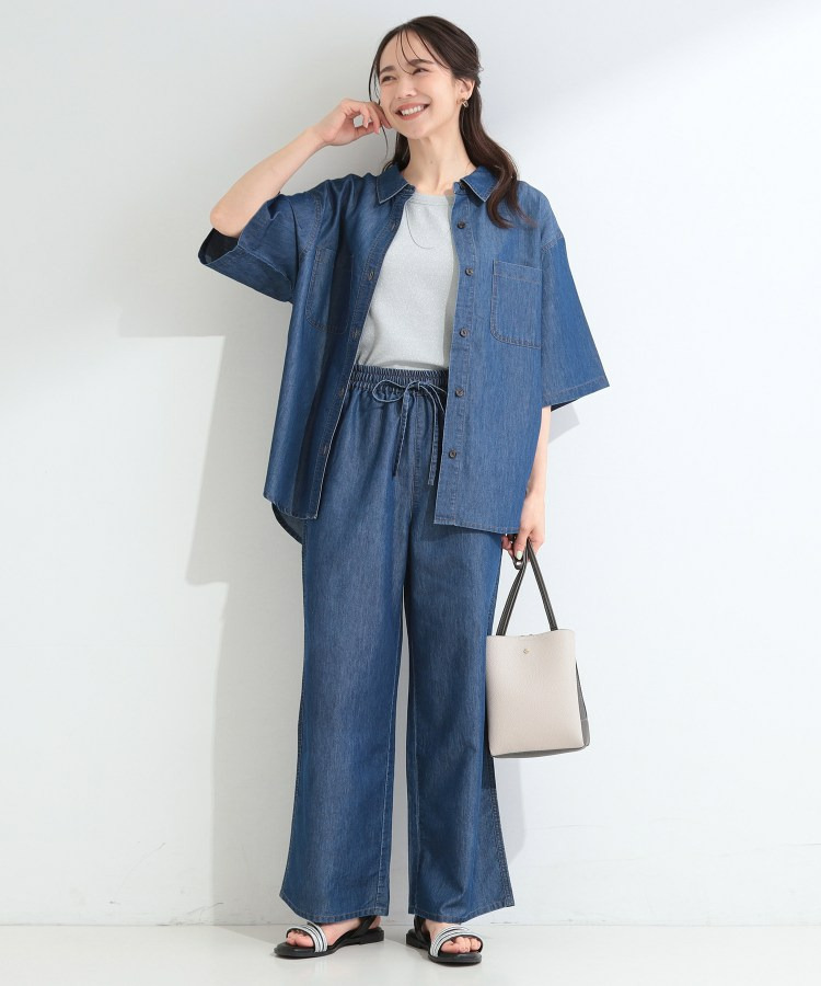 【セットアップ可能】ライトオンスデニム 5分袖シャツ18