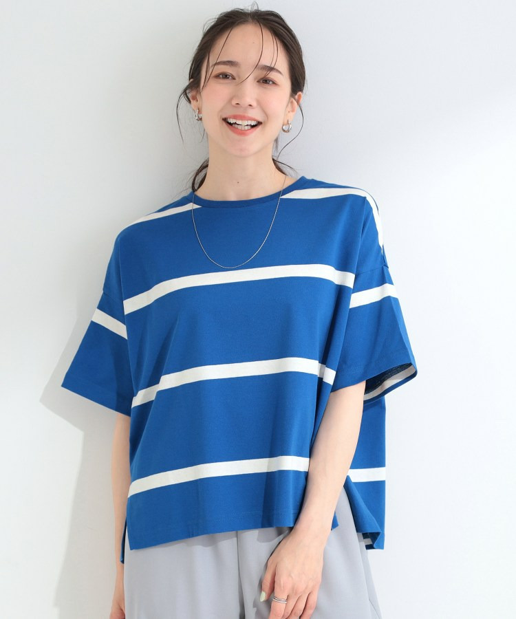 【SHOO ICE】ひんやり太ボーダー斜め切り替えTシャツ14