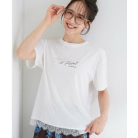 【S-LL/UV】選べる3柄 裾レースひんやりプリントTシャツ