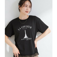 【ひんやり/UV/S-LL/洗濯機可】選べる3柄 裾レースプリントTシャツ