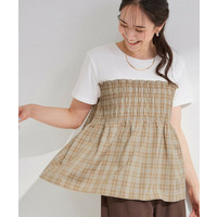 【S-LL/洗濯機可】着るだけサマ見え 柄アソートビスチェ風ドッキングTシャツ