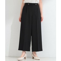 【ひんやり/着丈選べる/洗濯後しわになりにくい/S-LL】大人の上品シルエット センタープレスタックワイドパンツ
