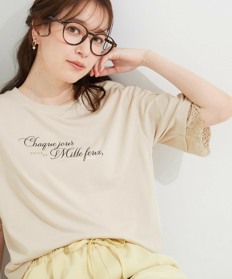 【ひんやり/UV/S-LL】柄アソート お袖レースTシャツ