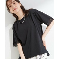 【ひんやり/UV/S-LL】柄アソート お袖レースTシャツ