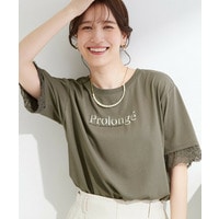 【ひんやり/UV/S-LL】柄アソート お袖レースが旬顔 上品に決まる大人Tシャツ