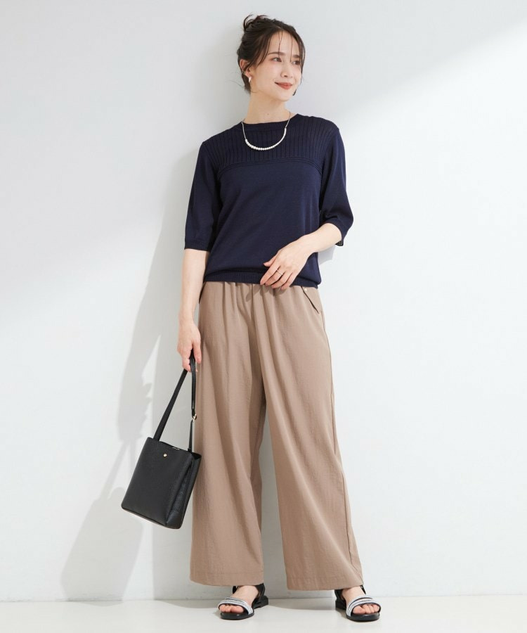 【S-LL/二の腕カバー】品よく決まる 5分袖デザインニット12