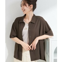 【通気性〇/ひんやり/S-LL】洗濯後しわになりにくい とろみストライプシャツ