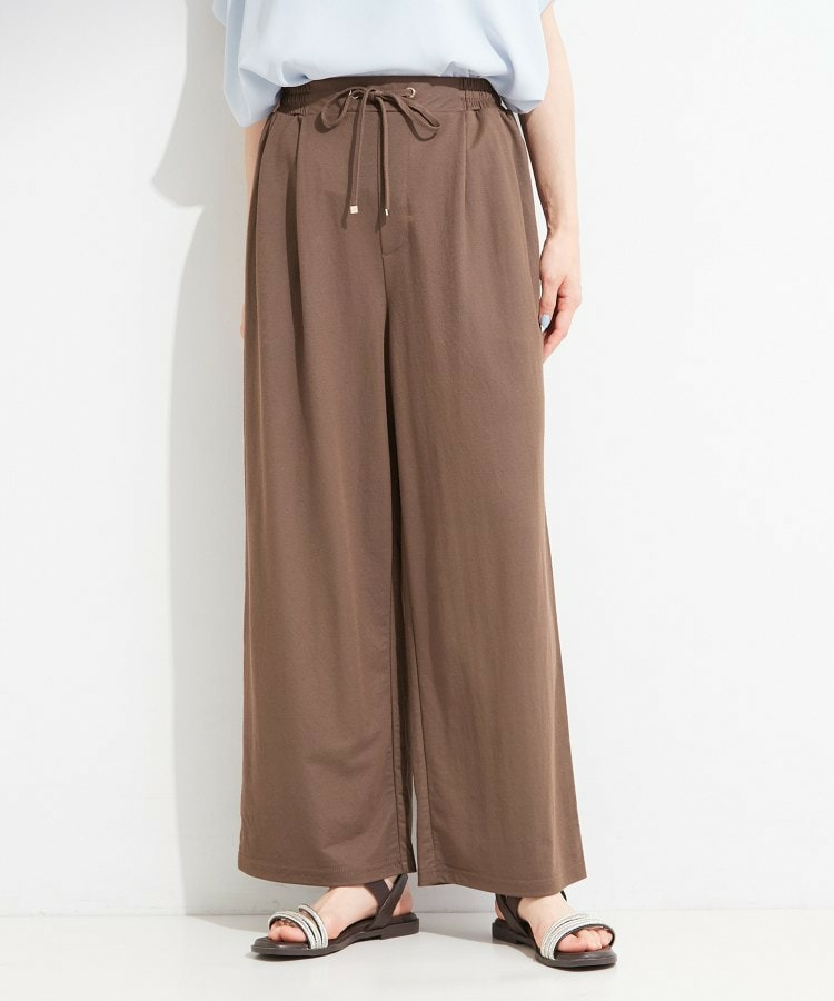 【ひんやり/S-LL/洗濯機可】カノコ編みでさらっと快適 リラックスワイドパンツ6