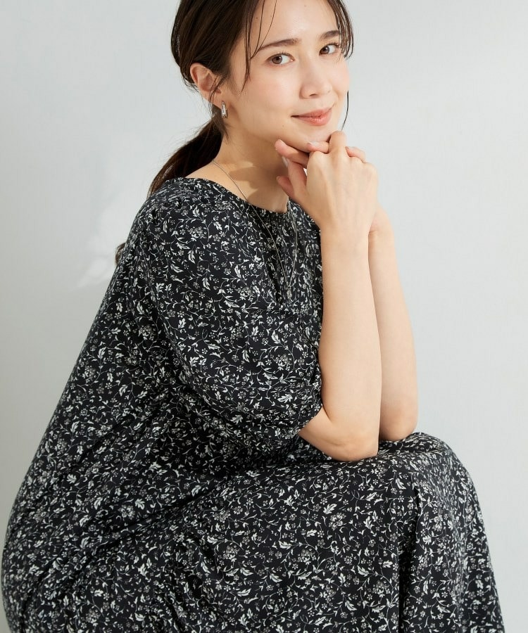 花柄ティアードワンピース1