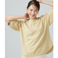 【2点セット／洗濯機可／S-LL】インせず着られる ネックレス付き5分袖Ｔシャツ