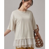 ひんやり裾レースTシャツ
