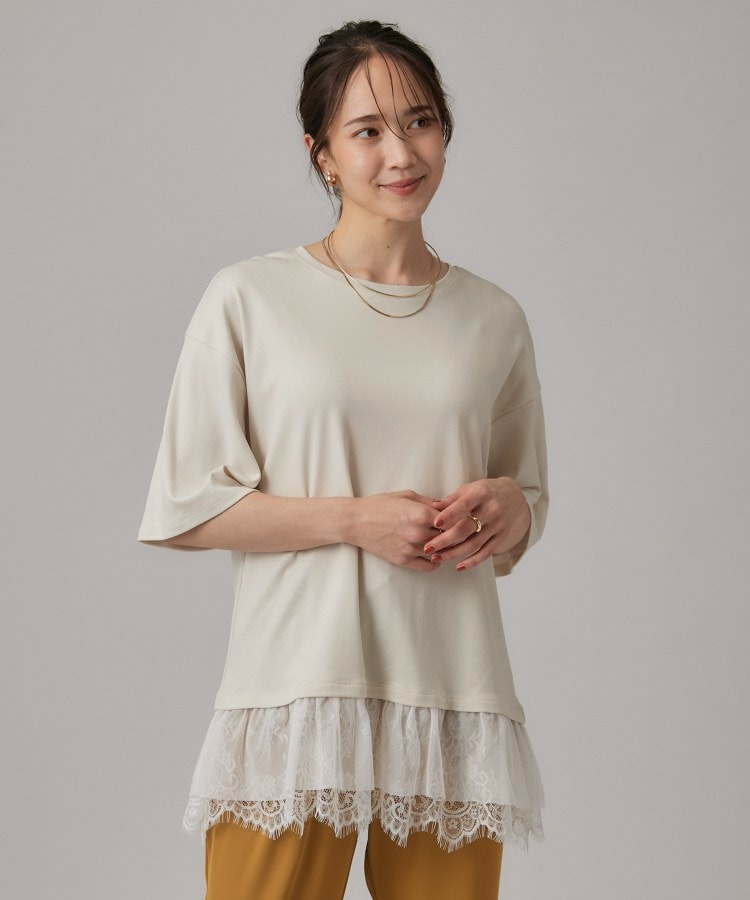 ひんやり裾レースTシャツ10
