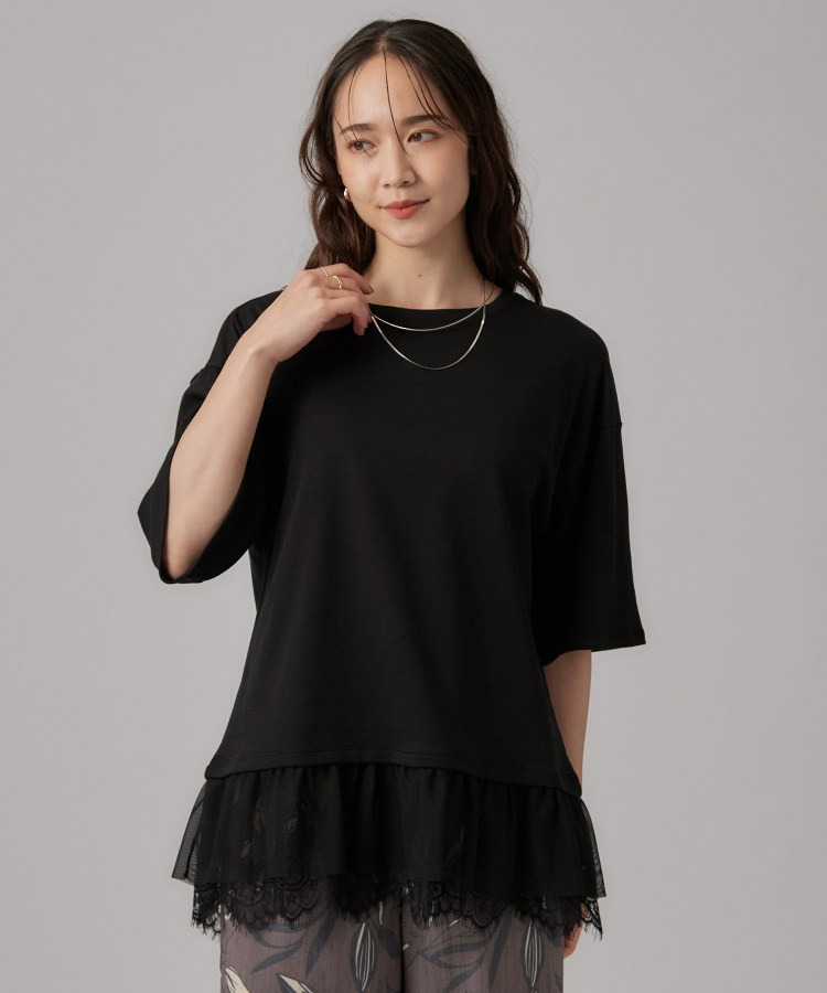 ひんやり裾レースTシャツ6
