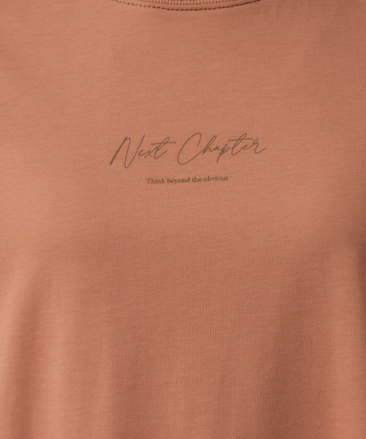 【体型カバー】インせず着られる 配色ステッチロゴTシャツ13